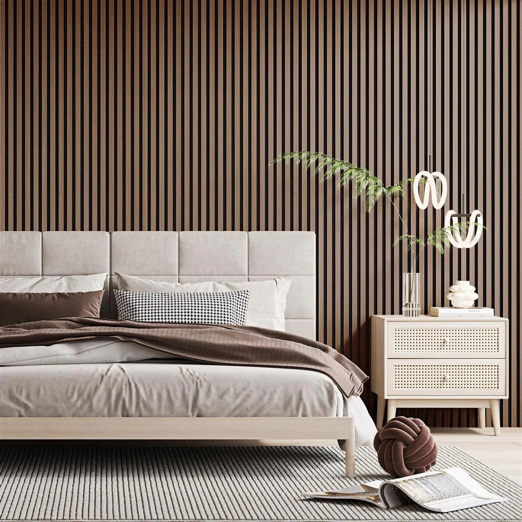 Donkere Eiken Akoestisch Wandpaneel 280x60cm