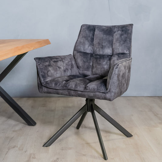 Velvet Eetkamerstoel Antraciet