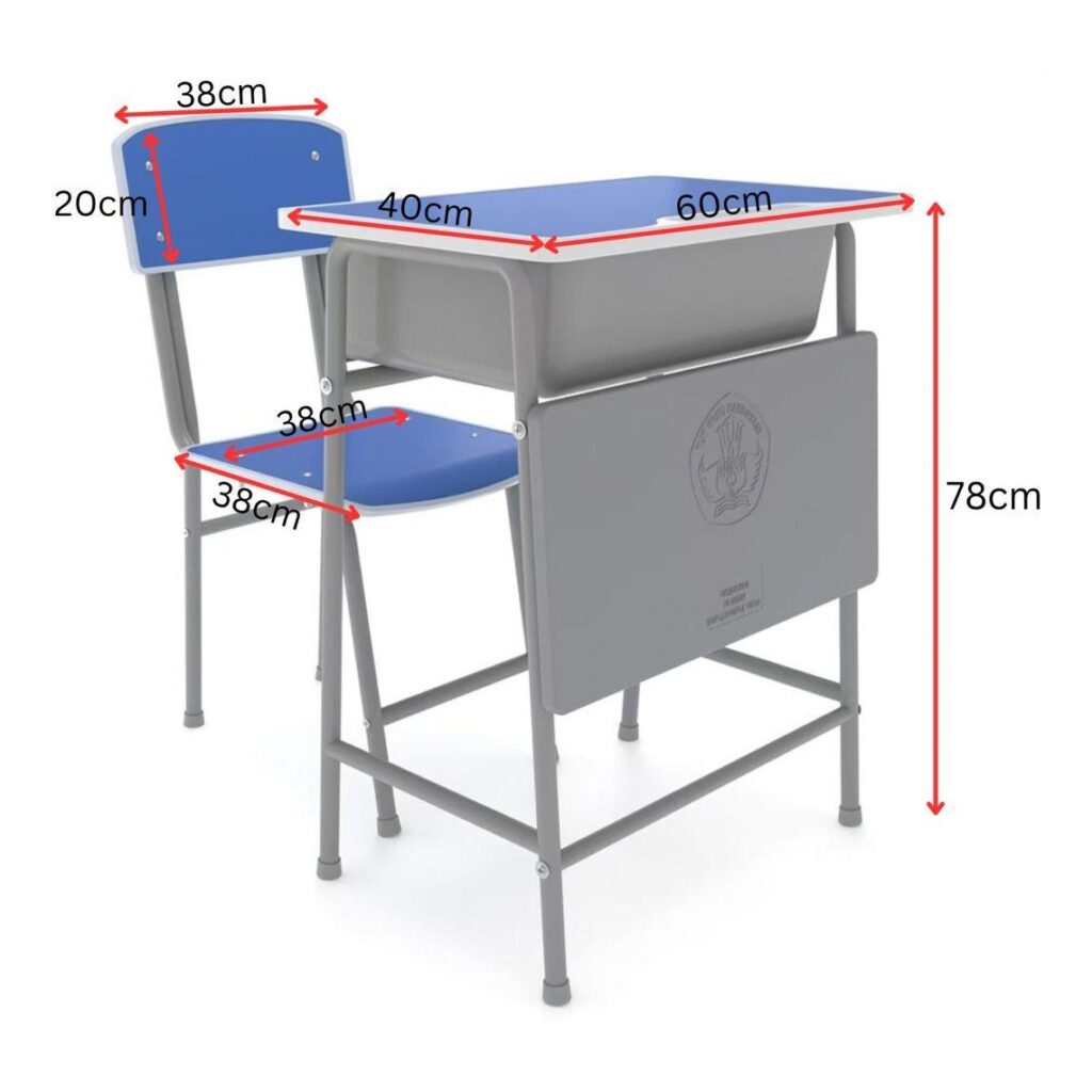 Meja Belajar Set A-01 MDF Lengkung