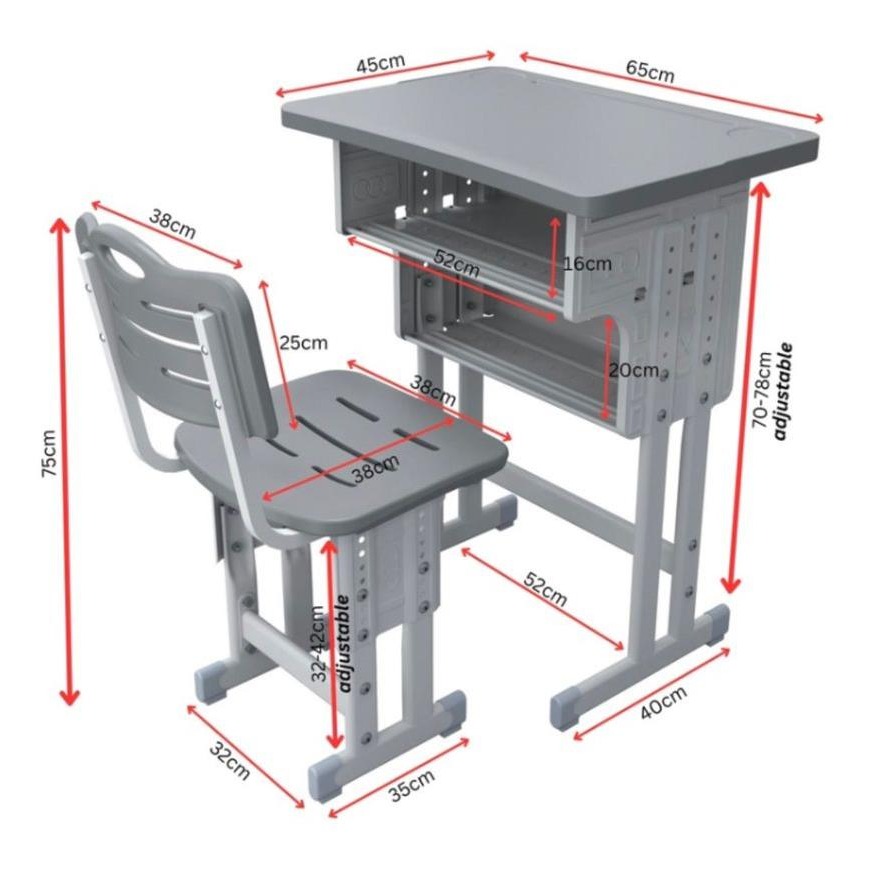Meja Belajar Set B-02 Plastic HDPE