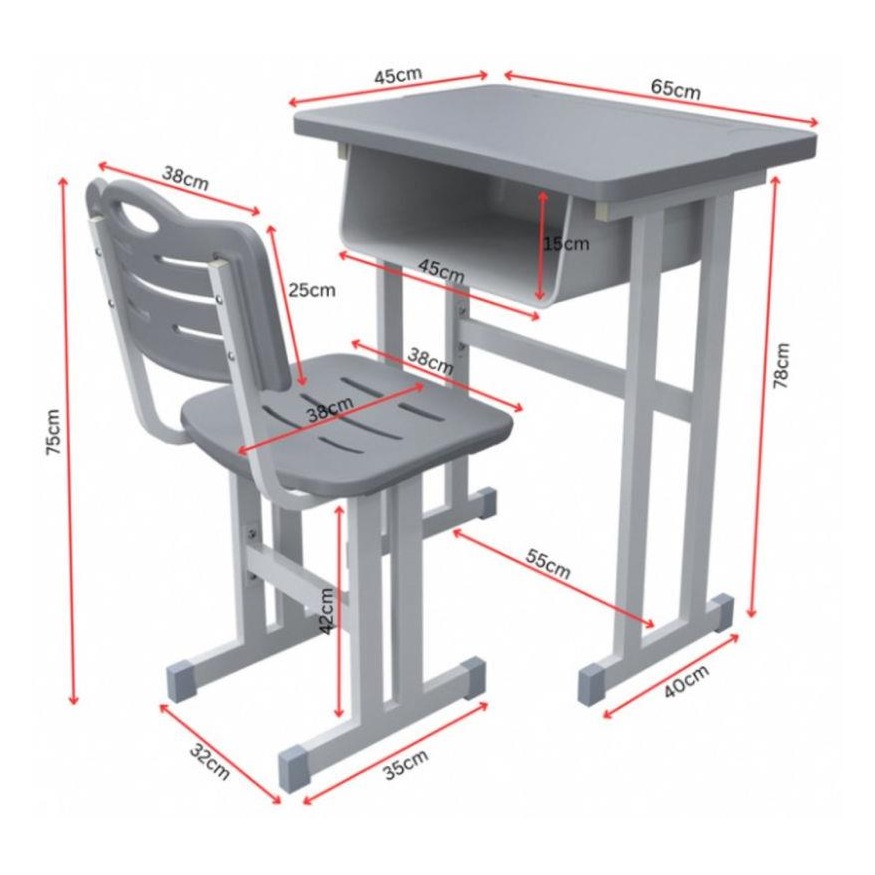 Meja Belajar Set H Plastic HDPE