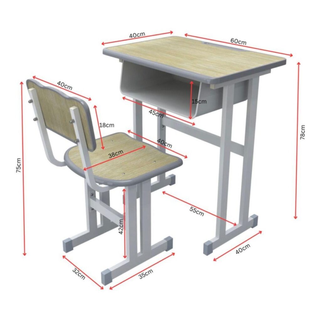 Meja Belajar Set H MDF