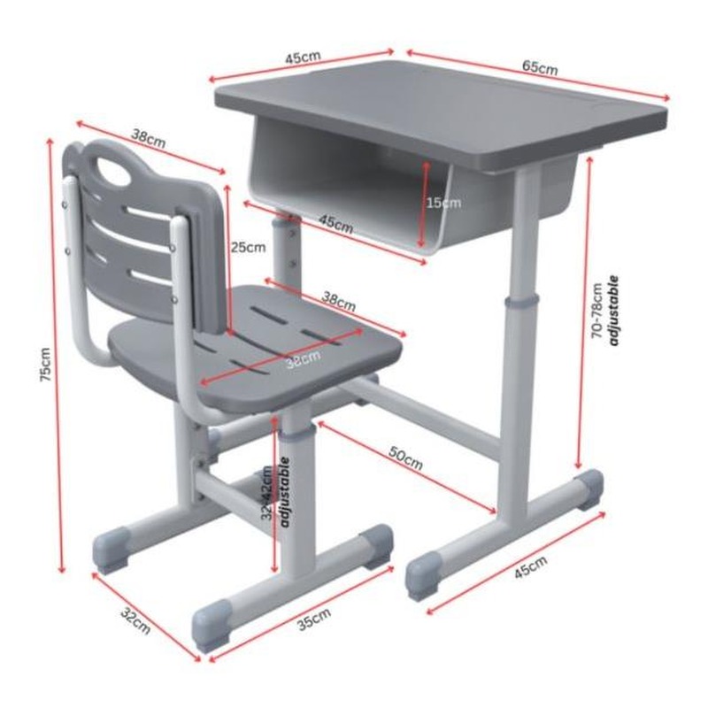 Meja Belajar Set T-A Plastic HDPE