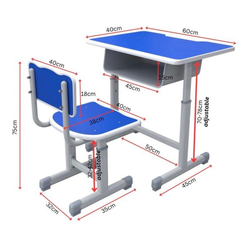 Meja Belajar Set T-A MDF