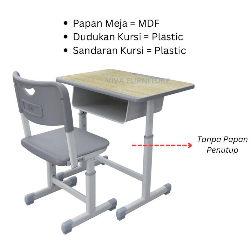 Meja Belajar Set T-AA tanpa Papan Penutup