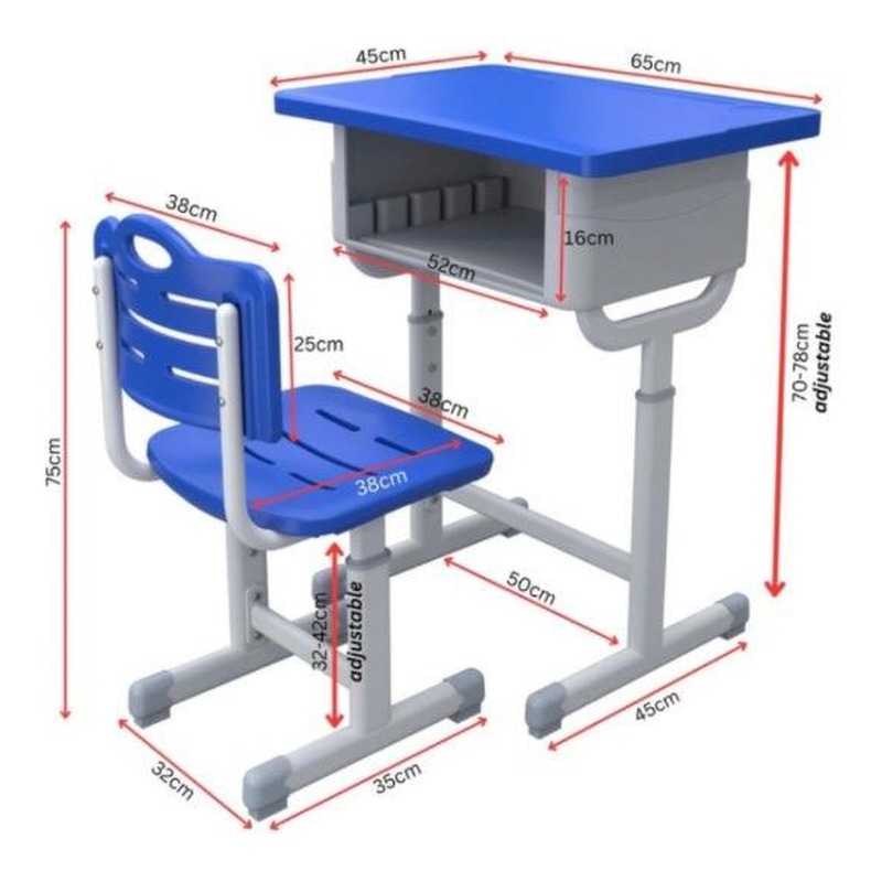 Meja Belajar Set T-Y Plastic HDPE