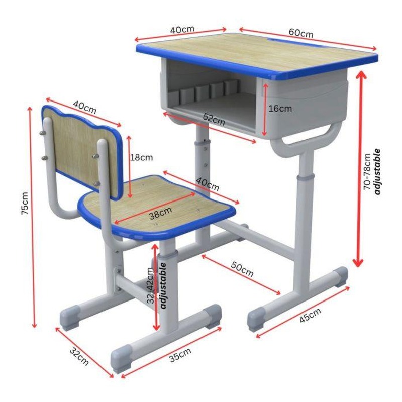 Meja Belajar Set T-Y MDF